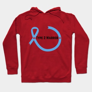 Type 2 Diabetic Awareness Blue Ribbon Warrior Hoodie